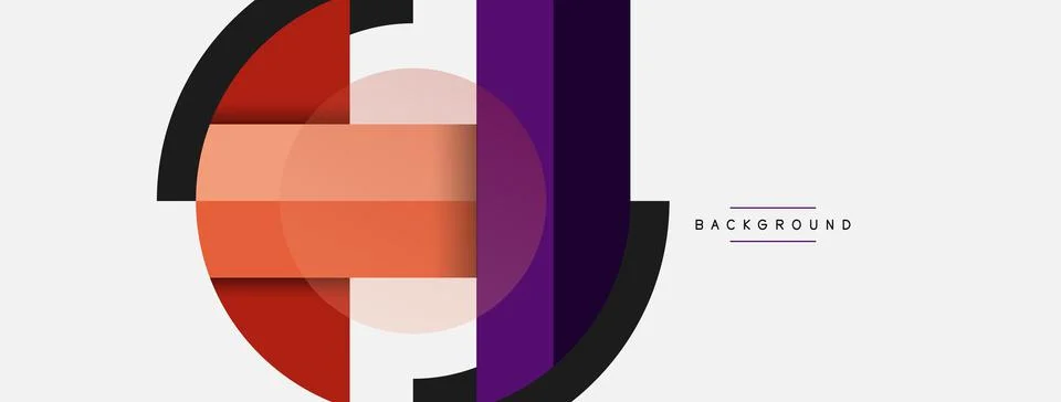 Geometric shapes composition abstract background. Circles lines and rectangles Illustrazione stock