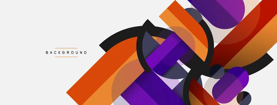 Geometric shapes composition abstract background. Circles lines and rectangles イラスト素材