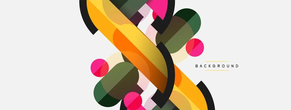 Geometric shapes composition abstract background. Circles lines and rectangles イラスト素材