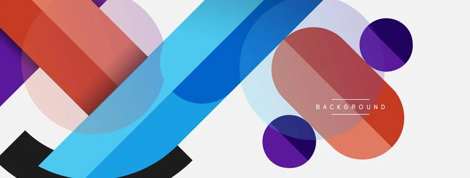 Geometric shapes composition abstract background. Circles lines and rectangles イラスト素材