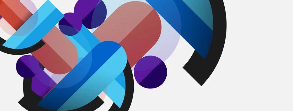 Geometric shapes composition abstract background. Circles lines and rectangles 스톡 일러스트