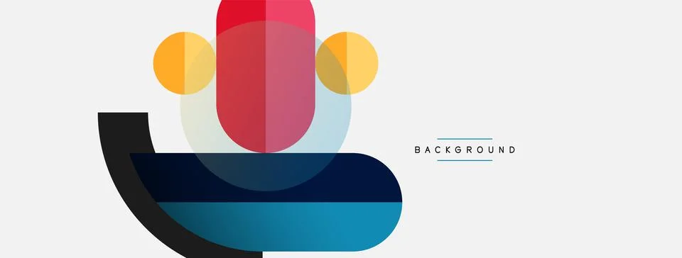 Geometric shapes composition abstract background. Circles lines and rectangles 스톡 일러스트