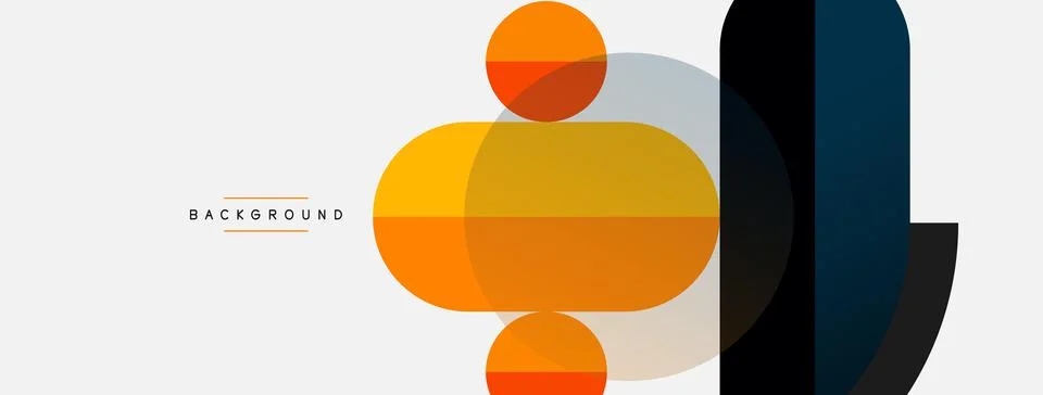 Geometric shapes composition abstract background. Circles lines and rectangles Stockillustratie