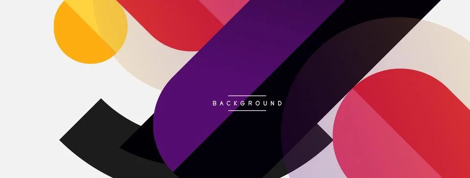 Geometric shapes composition abstract background. Circles lines and rectangles 库存插图