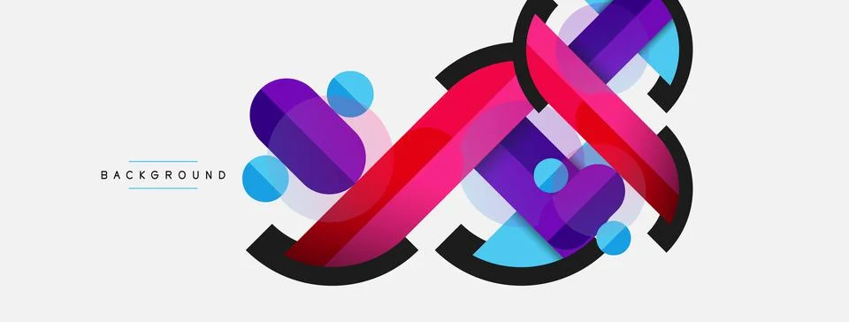 Geometric shapes composition abstract background. Circles lines and rectangles 스톡 일러스트