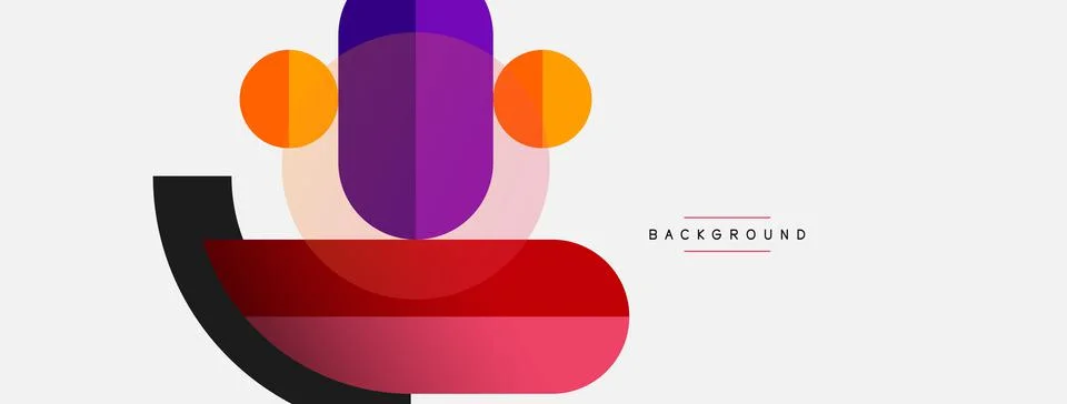 Geometric shapes composition abstract background. Circles lines and rectangles Stock Illustration