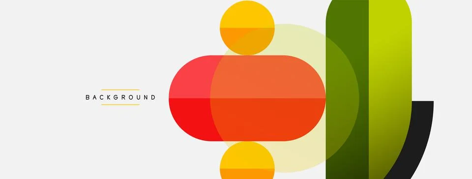 Geometric shapes composition abstract background. Circles lines and rectangles Stock Illustration