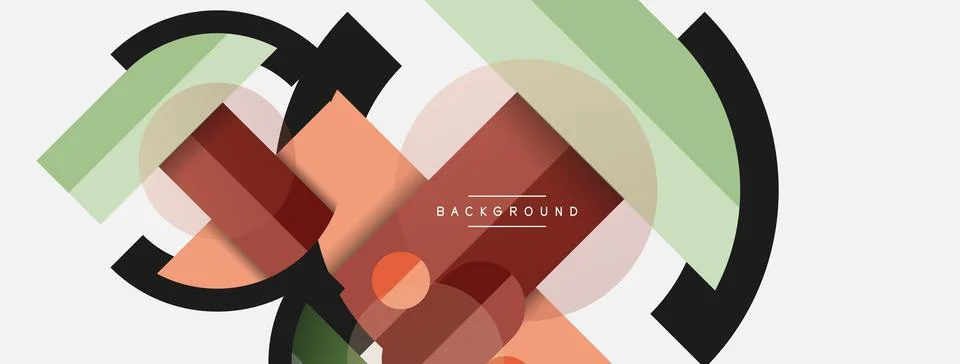 Geometric shapes composition abstract background. Circles lines and rectangles 스톡 일러스트