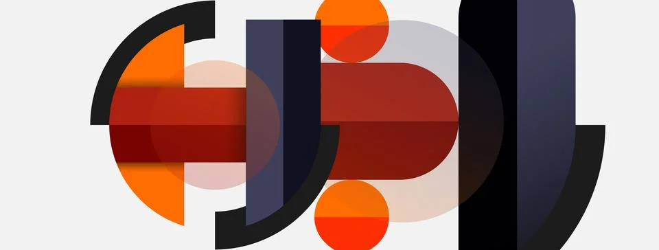 Geometric shapes composition abstract background. Circles lines and rectangles 스톡 일러스트