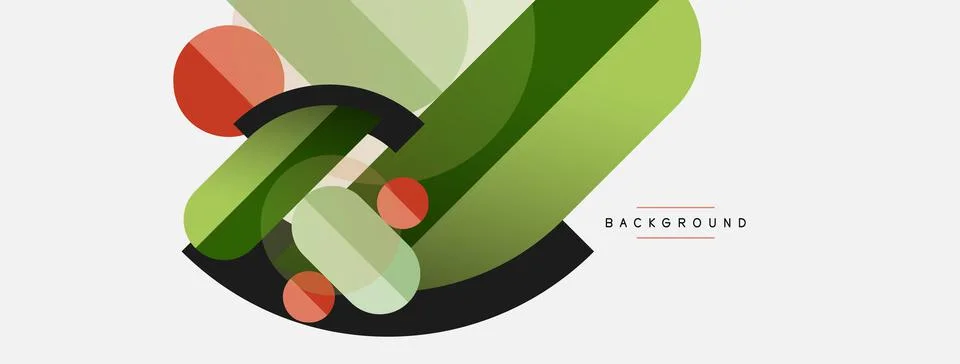 Geometric shapes composition abstract background. Circles lines and rectangles Stock Illustration