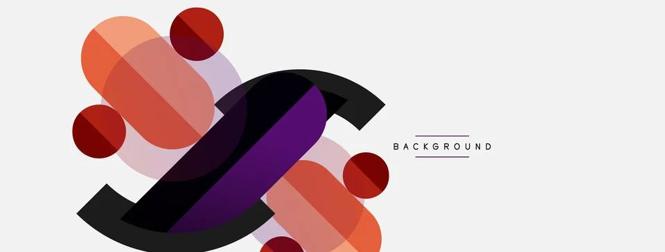 Geometric shapes composition abstract background. Circles lines and rectangles Stockillustratie
