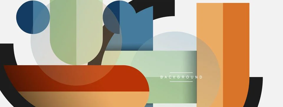 Geometric shapes composition abstract background. Circles lines and rectangles 스톡 일러스트