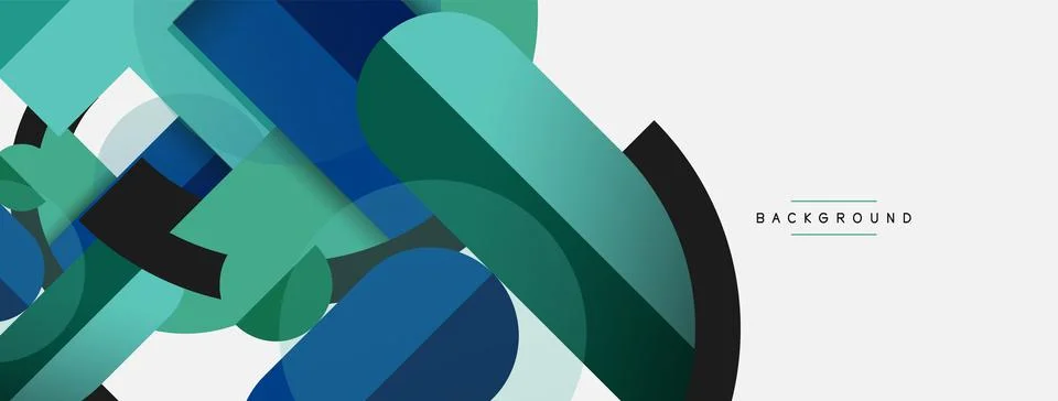 Geometric shapes composition abstract background. Circles lines and rectangles 스톡 일러스트
