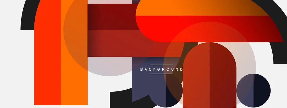 Geometric shapes composition abstract background. Circles lines and rectangles 库存插图