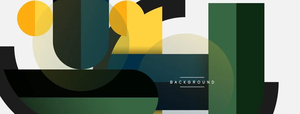 Geometric shapes composition abstract background. Circles lines and rectangles 스톡 일러스트