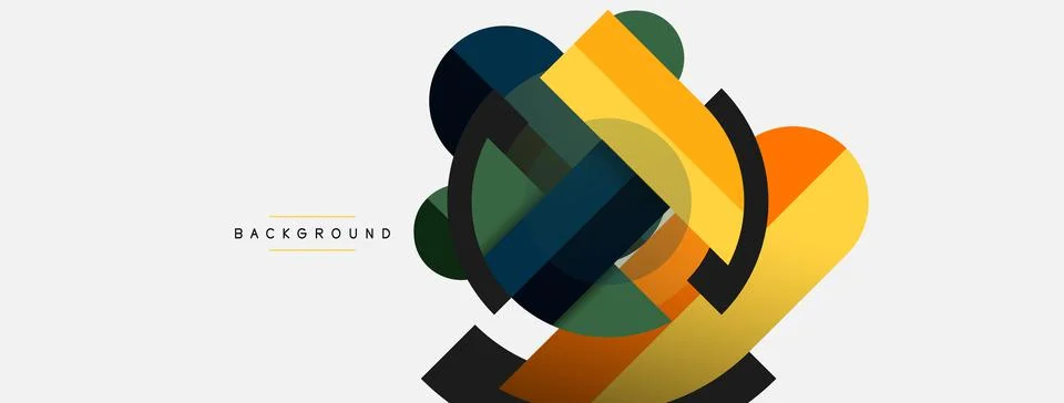 Geometric shapes composition abstract background. Circles lines and rectangles 스톡 일러스트