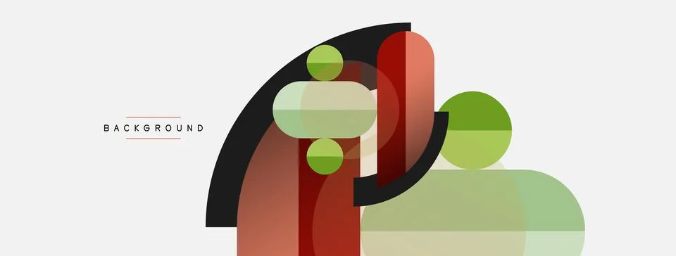 Geometric shapes composition abstract background. Circles lines and rectangles Stock Illustration