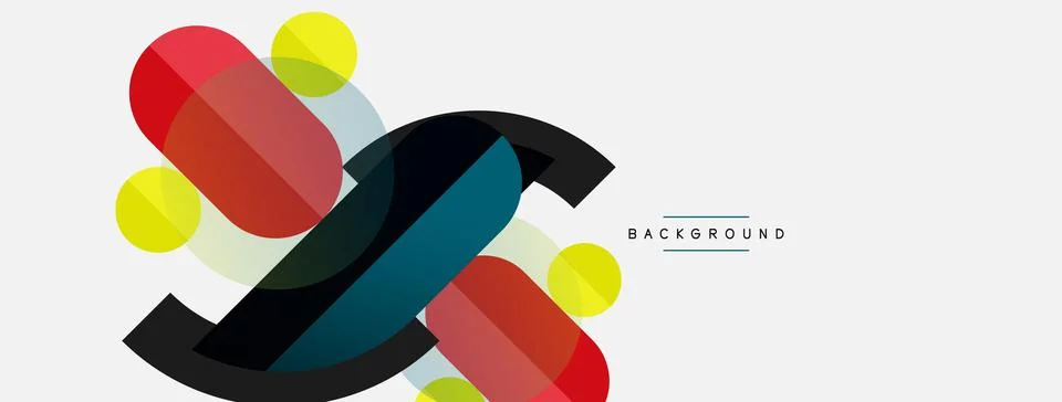 Geometric shapes composition abstract background. Circles lines and rectangles 스톡 일러스트