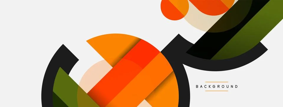 Geometric shapes composition abstract background. Circles lines and rectangles イラスト素材