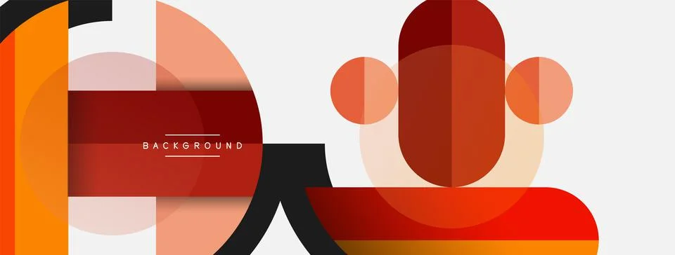 Geometric shapes composition abstract background. Circles lines and rectangles 스톡 일러스트