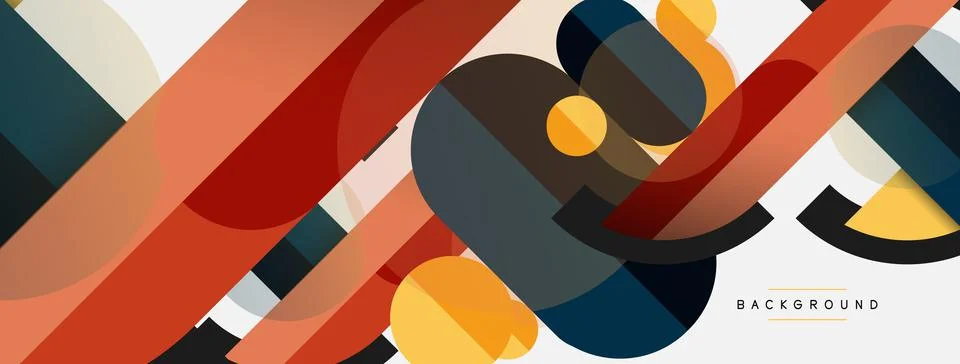 Geometric shapes composition abstract background. Circles lines and rectangles 스톡 일러스트