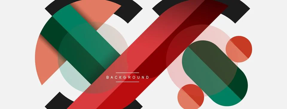 Geometric shapes composition abstract background. Circles lines and rectangles イラスト素材