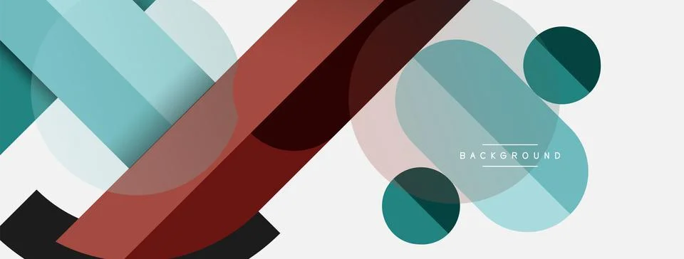 Geometric shapes composition abstract background. Circles lines and rectangles 스톡 일러스트