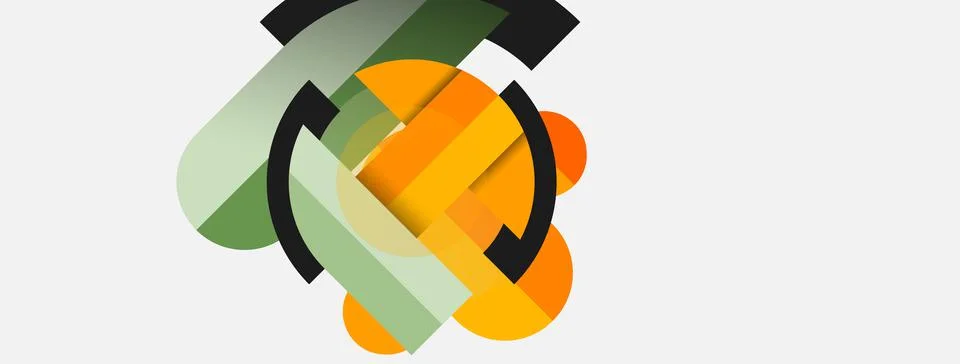 Geometric shapes composition abstract background. Circles lines and rectangles 스톡 일러스트