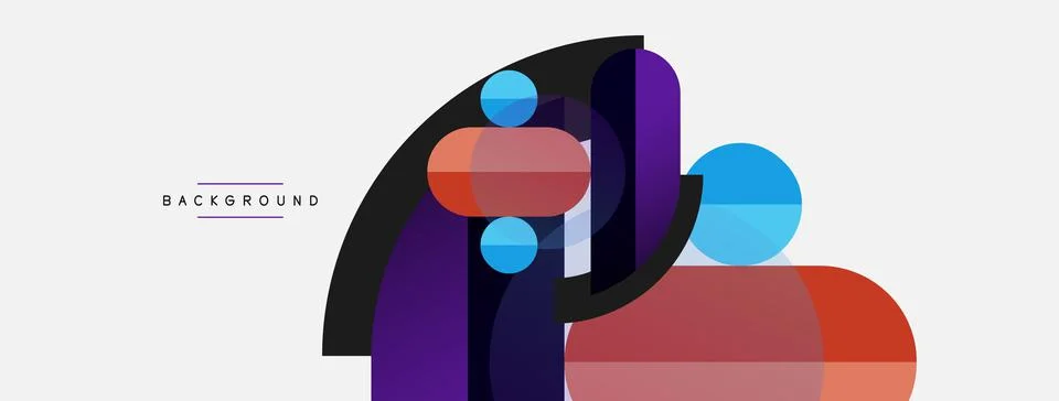 Geometric shapes composition abstract background. Circles lines and rectangles 스톡 일러스트