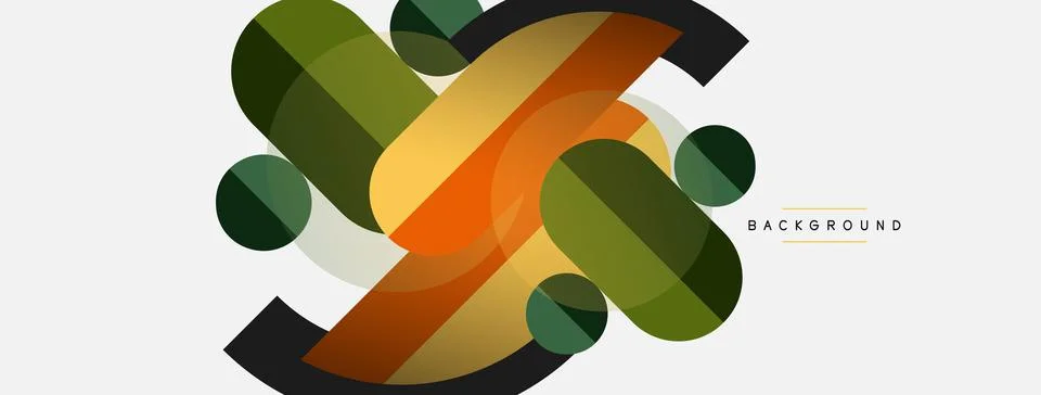Geometric shapes composition abstract background. Circles lines and rectangles 스톡 일러스트