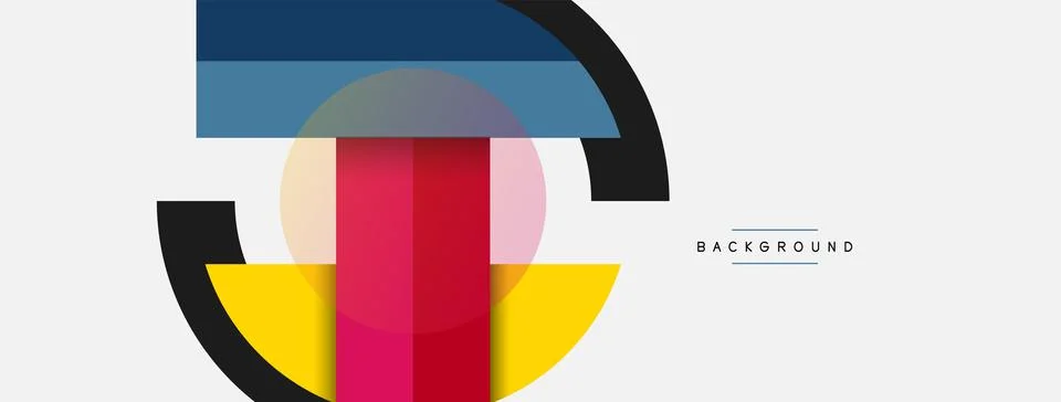 Geometric shapes composition abstract background. Circles lines and rectangles 스톡 일러스트