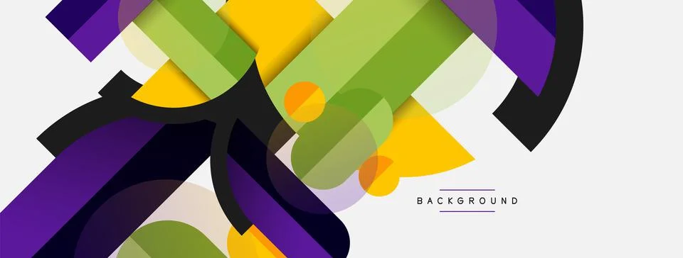 Geometric shapes composition abstract background. Circles lines and rectangles Stockillustratie