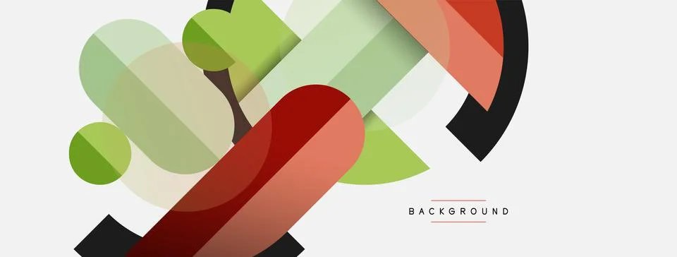 Geometric shapes composition abstract background. Circles lines and rectangles 스톡 일러스트