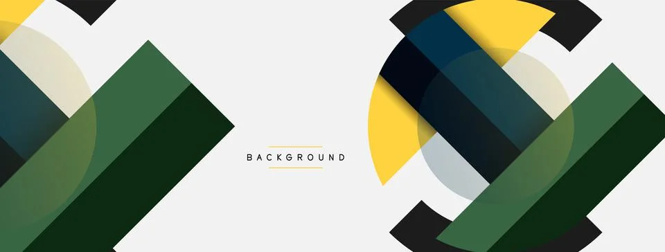 Geometric shapes composition abstract background. Circles lines and rectangles イラスト素材