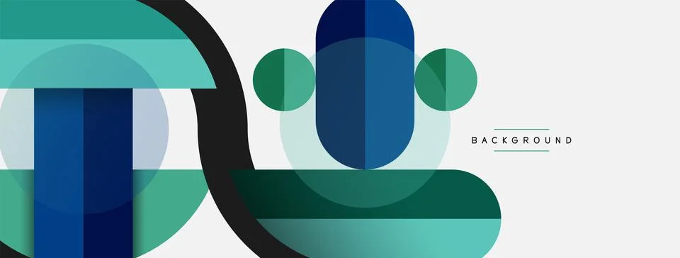 Geometric shapes composition abstract background. Circles lines and rectangles イラスト素材