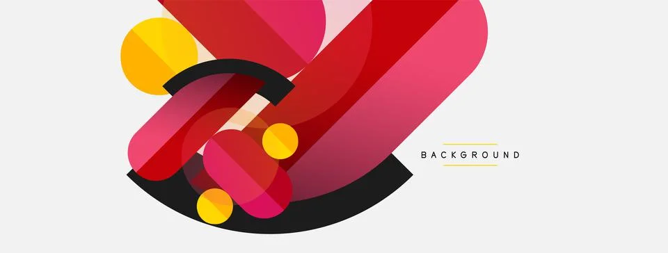 Geometric shapes composition abstract background. Circles lines and rectangles 스톡 일러스트