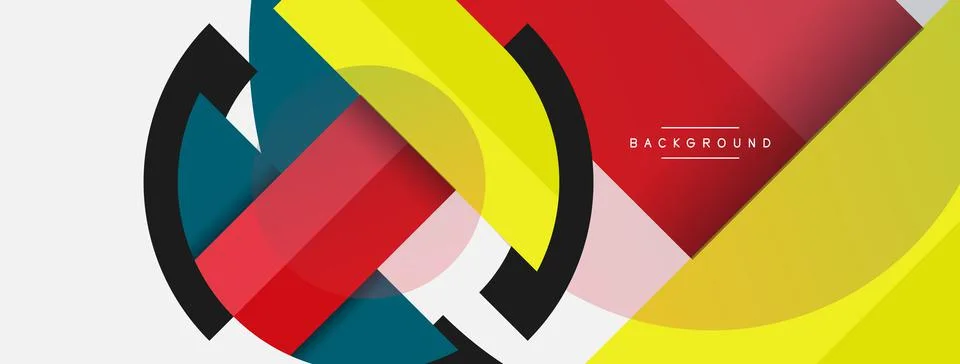 Geometric shapes composition abstract background. Circles lines and rectangles イラスト素材