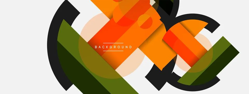 Geometric shapes composition abstract background. Circles lines and rectangles 스톡 일러스트