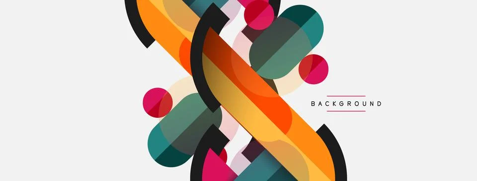 Geometric shapes composition abstract background. Circles lines and rectangles イラスト素材