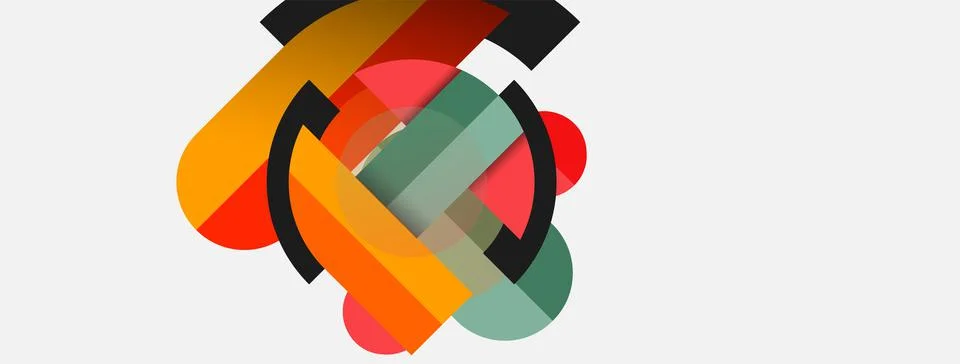Geometric shapes composition abstract background. Circles lines and rectangles イラスト素材