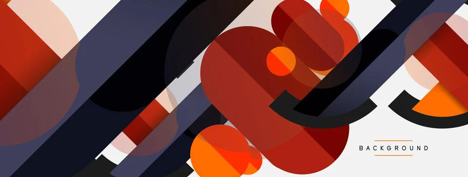 Geometric shapes composition abstract background. Circles lines and rectangles Stockillustratie