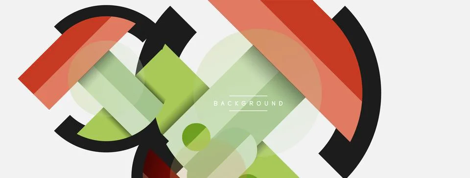 Geometric shapes composition abstract background. Circles lines and rectangles 스톡 일러스트