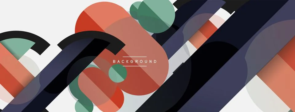 Geometric shapes composition abstract background. Circles lines and rectangles 스톡 일러스트