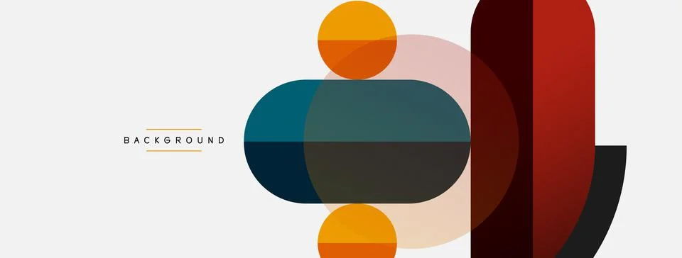 Geometric shapes composition abstract background. Circles lines and rectangles 스톡 일러스트