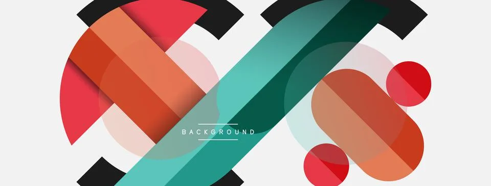 Geometric shapes composition abstract background. Circles lines and rectangles 스톡 일러스트