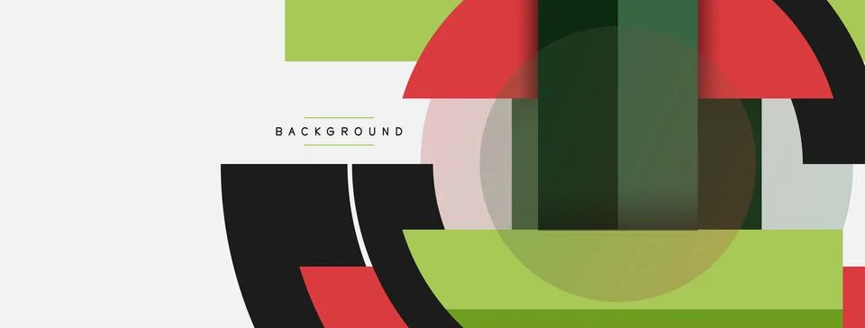 Geometric shapes composition abstract background. Circles lines and rectangles イラスト素材