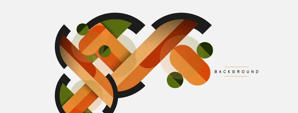 Geometric shapes composition abstract background. Circles lines and rectangles イラスト素材