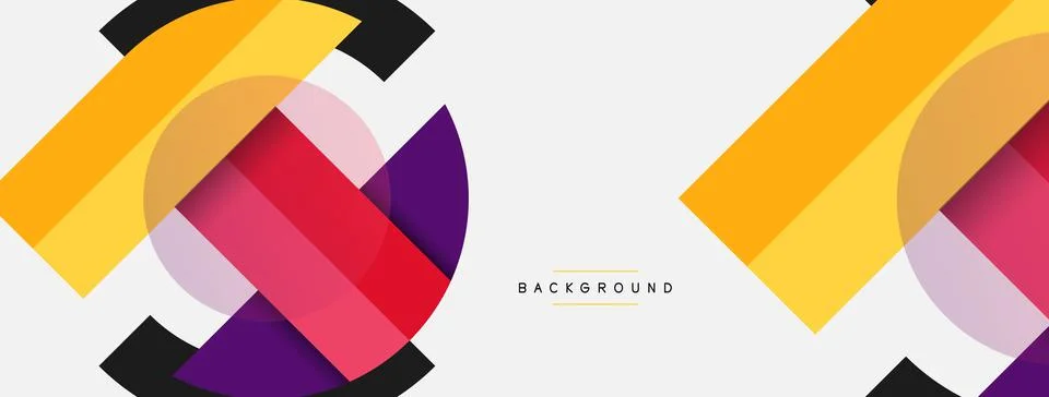 Geometric shapes composition abstract background. Circles lines and rectangles Stockillustratie