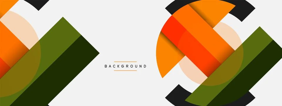 Geometric shapes composition abstract background. Circles lines and rectangles イラスト素材