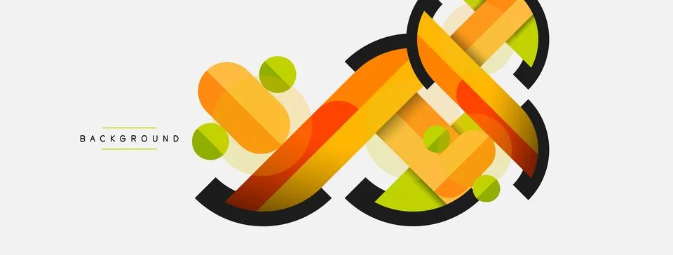 Geometric shapes composition abstract background. Circles lines and rectangles Illustrazione stock